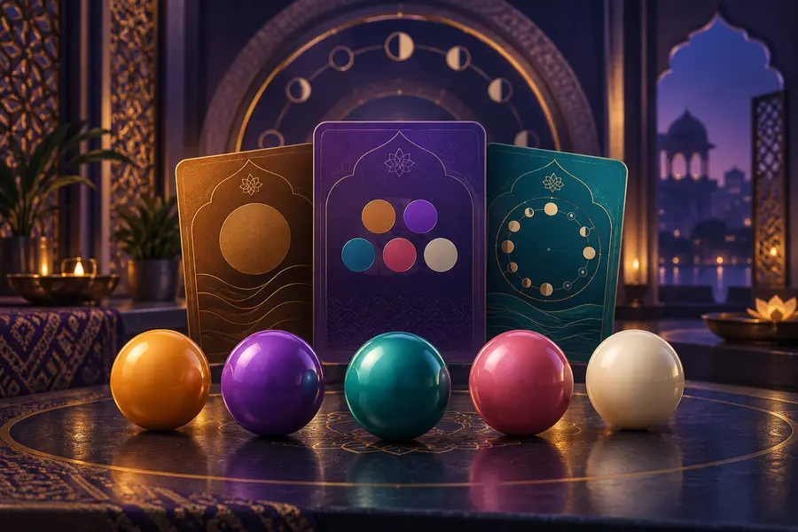 Abstract number game categories in a premium India-inspired setting